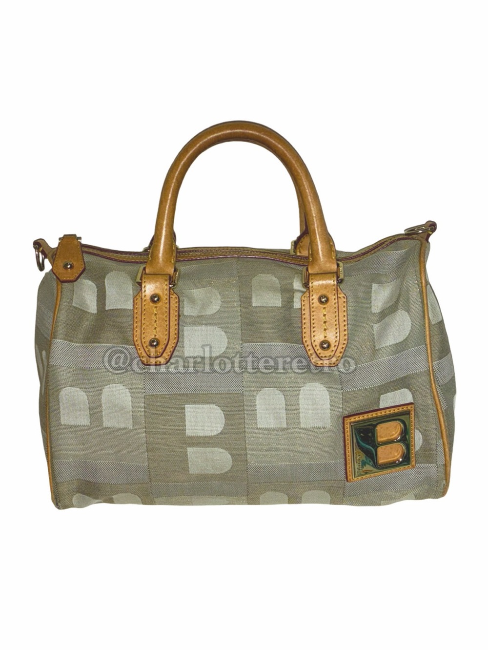 vtg Bally Monogram Boston Bag